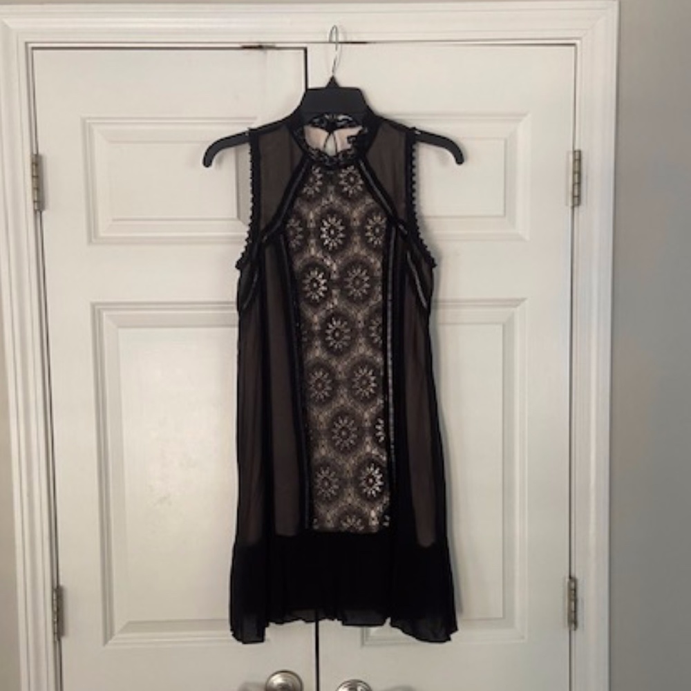 As U Wish Black Sleeveless Dress Lace